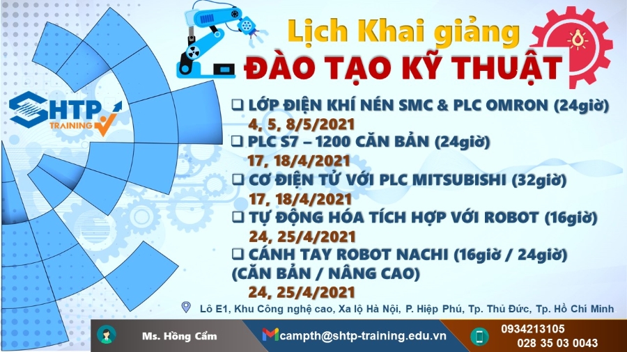 Lịch khai giảng Đào tạo Kỹ thuật tháng 4
